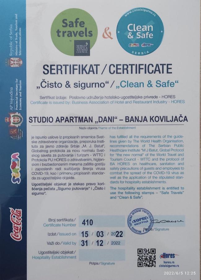 Studio Apartman Dani Banja Koviljača Extérieur photo